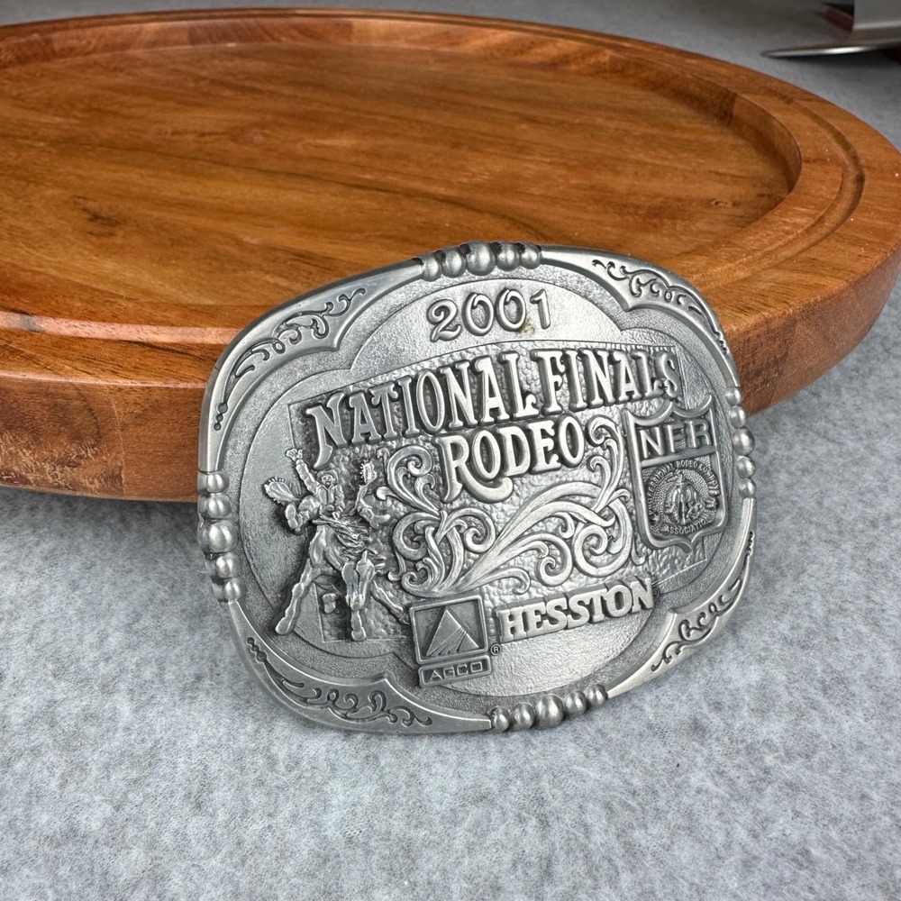 Hesston 2001 National Finals Rodeo NFR Belt Buckle Montana Silversmiths AGCO